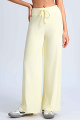 Women's Sports Solid Drawstring Wide-Leg Yoga Pants