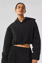 Women Hooded Fleece Casual Sport Jacket