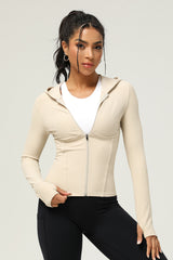 Women'S Hooded Slim Fit Sports Jacket