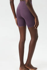 Women Wave-Edged High-Waist Quick-Dry Tight-Fit Yoga Cycling Mid-Length Sports Shorts