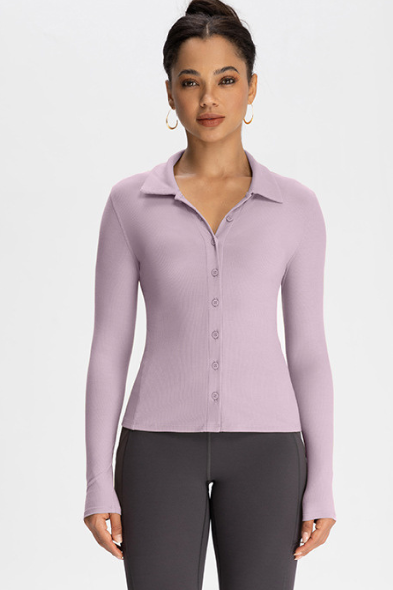Ladies' collar-opening cardigan
