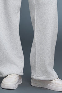 Women Loose Straight Leg Fleece-Lined Drawstring Casual Sport Pants