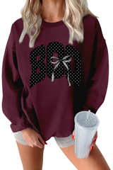 Women's Fall Boo Graphic Polka Dot Print Halloween Pullover