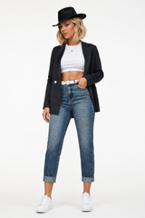 Women's High Waist Stretch slim Straight Leg Jeans