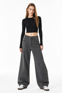 Women’s Washed Baggy Wide Leg Jeans