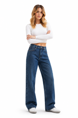 Women's High Waist Straight Leg Jeans