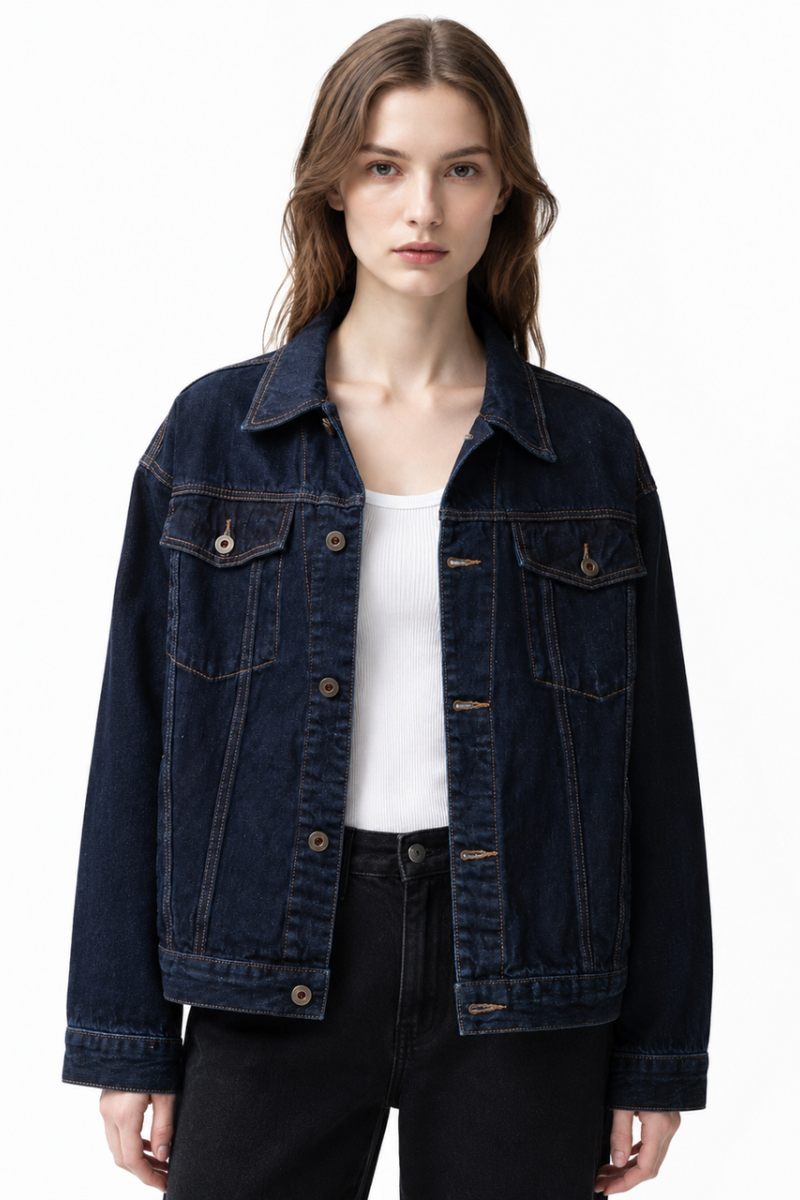 Women's Fall Classic Original Blue Button Front Denim Jacket