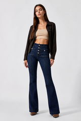 Women's High Waist Slim Flare Jeans