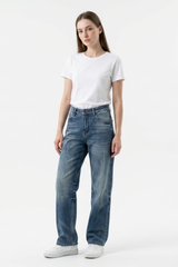 Women's High Waist Loose Straight Leg Jeans
