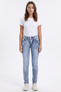 Women's Light Wash High Waist Stretch Skinny Jeans