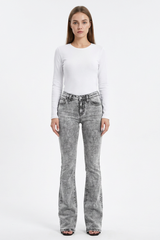 Women's High Waist Wash Slim Fit Flare Jeans