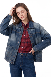 Women's Vintage Wash Relaxed Denim Jacket