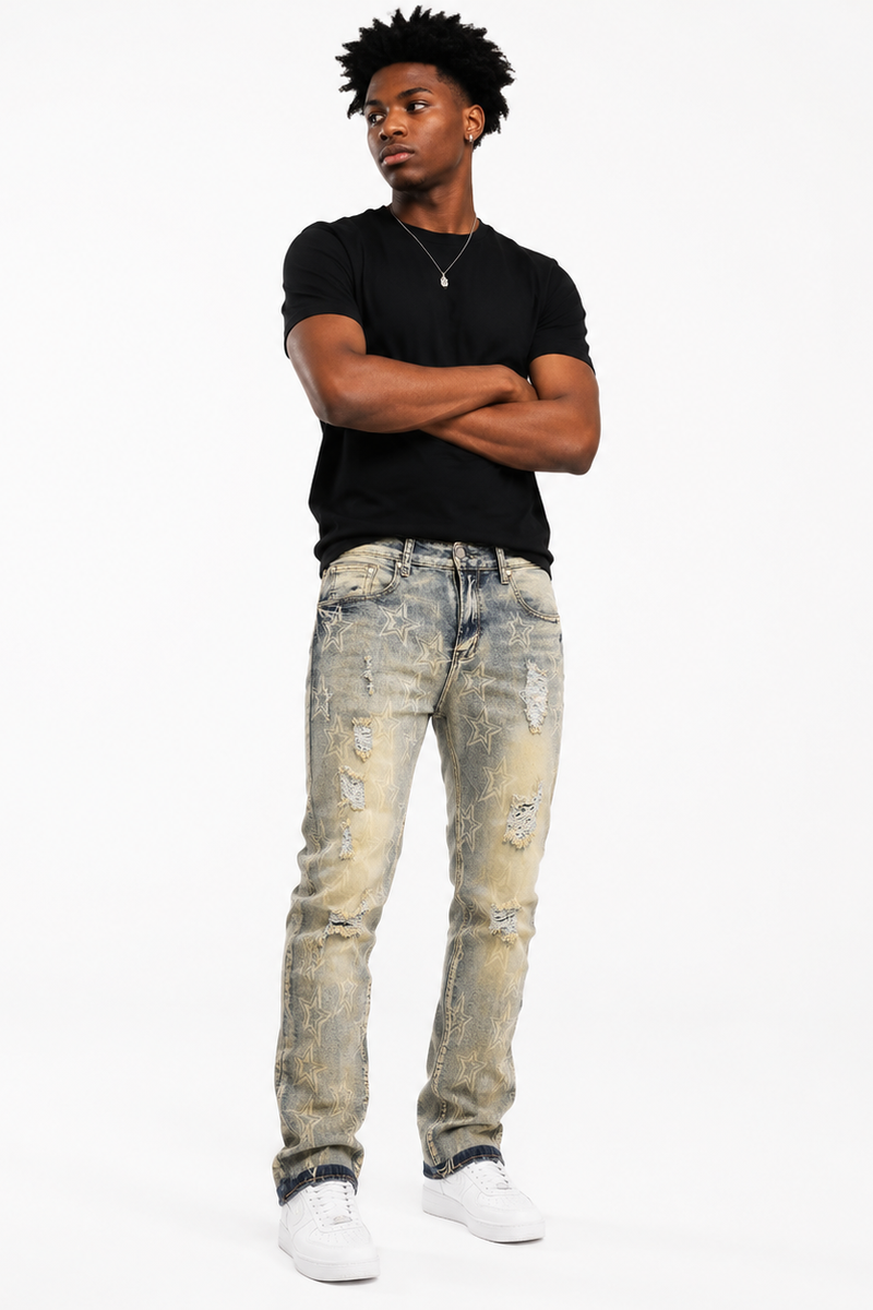 Men's Vintage Distressed Skinny Jeans