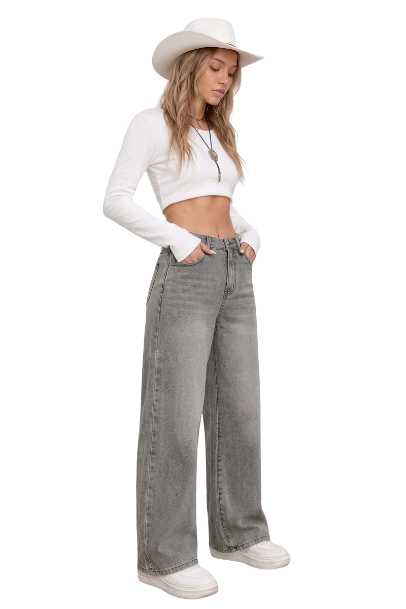 Women's Classic High-Waisted Relaxed Fit Wide-Leg Jeans