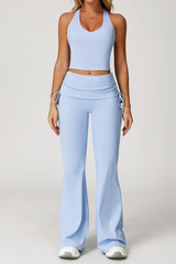 Women's Yoga Tank Top and Flared Pants Two-Piece Set
