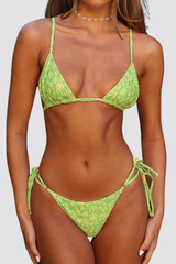 Women's Daisy Print Halter High Waist Tie Bikini Set - 2pcs