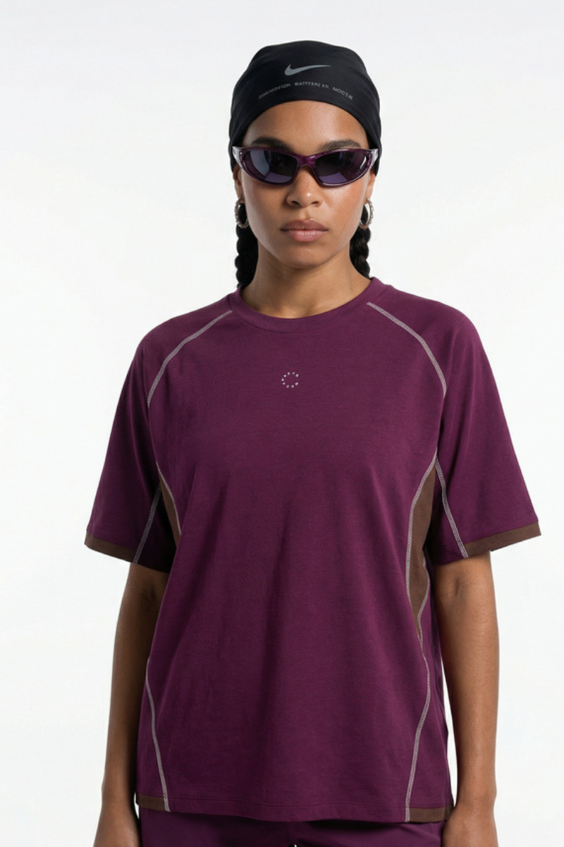 Women's Vintage Raglan Contrast Stitch Panel Quick Dry Tee