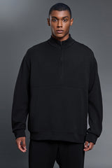 Men Air Layer Half-Zip Comfortable Loose Hoodie