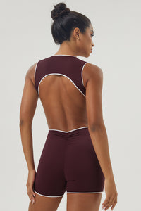 Women Color Contrast Backless Jumpsuit