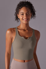 Women'S Seamless Ribbed V-Neck Sport Tank Top