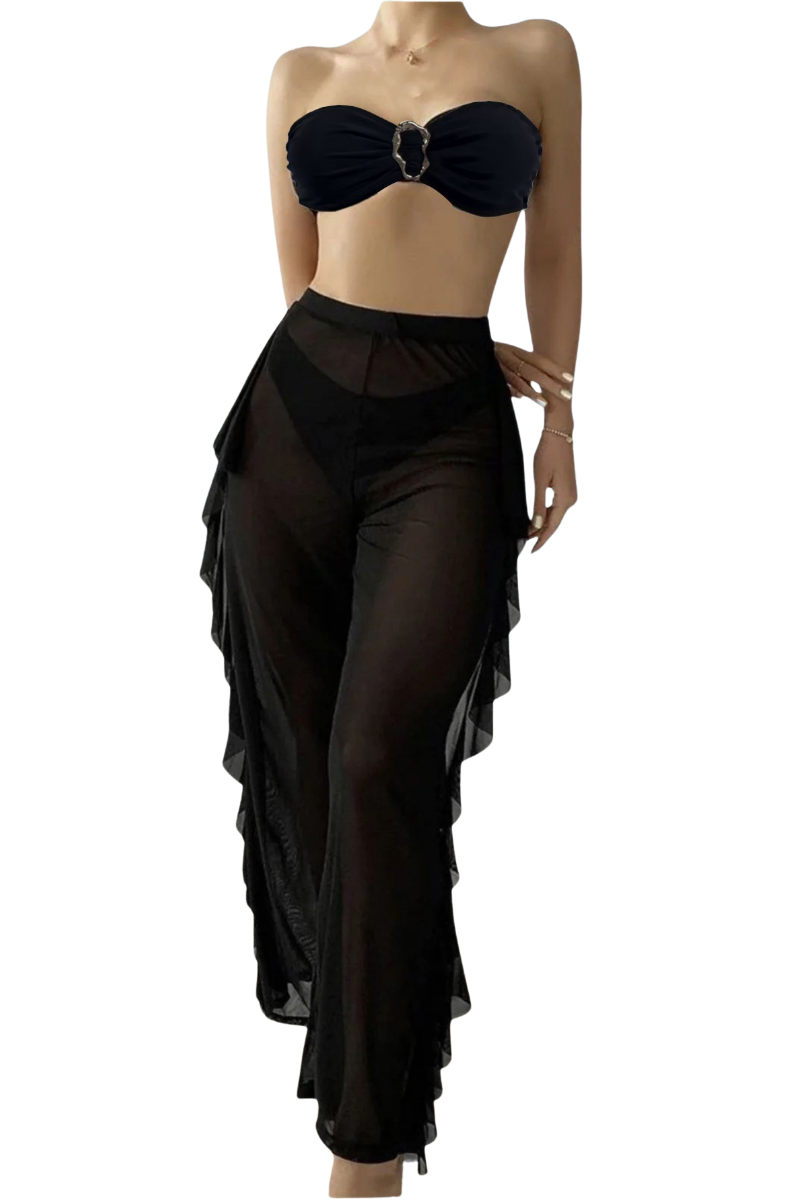 Women's Bandeau Quick Dry Mesh Pants 3 Piece Sexy Bikini&nbsp;