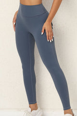 Women Button Work Pocket High Waisted Hip Lifting Stretchy Skinny Yoga Running Fitness Pants