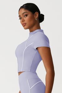 Women Slim Fit Stand Collar Athletic Jacket