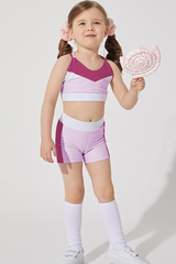 Kids color blended cross back straps sports tank top.