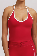 Women's Athletic Halterneck Color Block SeamlessTank Top