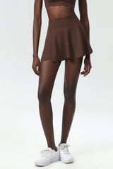 Women Scalloped Lycra Quick-Dry Anti-Peek A-Line Tennis Skirt