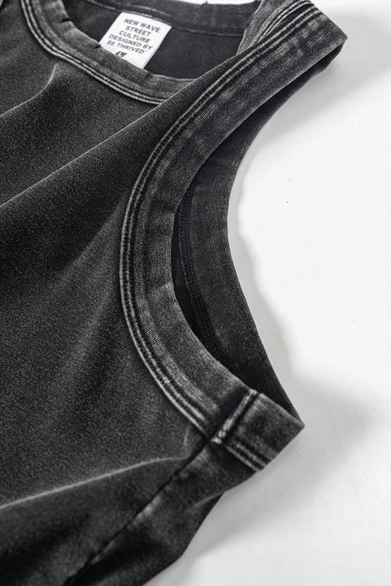 Vintage Distressed Slim-Fit Tank Top