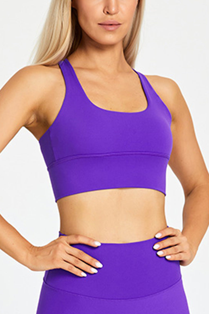 Detachable Chest Pad Cross-Back Sports Bra