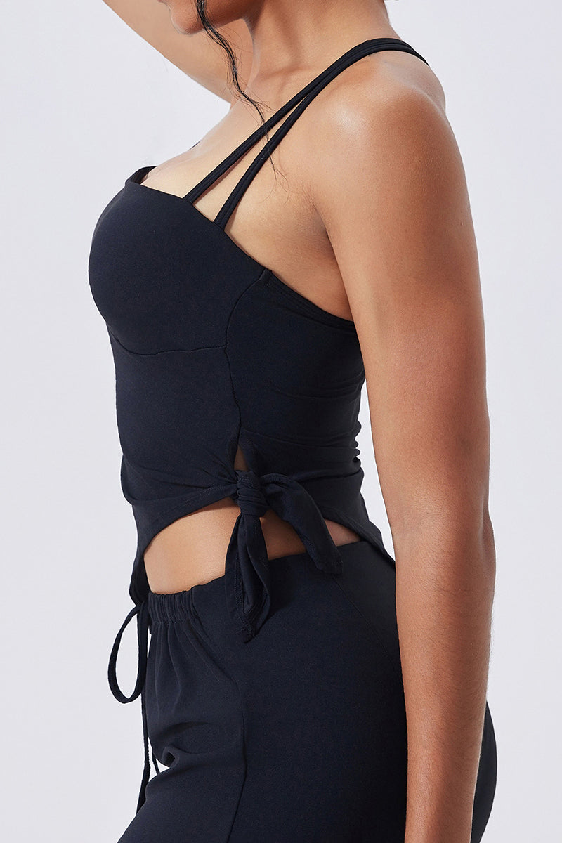Women Double-Strap Backless Crisscross Yoga Sports Bra