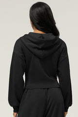 Women Zippered Jacket Hooded Casual Cardigan Jacket
