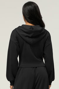 Women Zippered Jacket Hooded Casual Cardigan Jacket