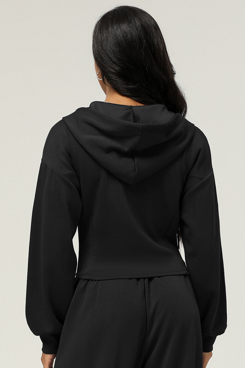 Women Zippered Jacket Hooded Casual Cardigan Jacket