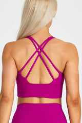 Detachable Chest Pad Cross-Back Sports Bra