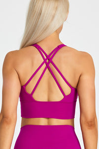 Detachable Chest Pad Cross-Back Sports Bra