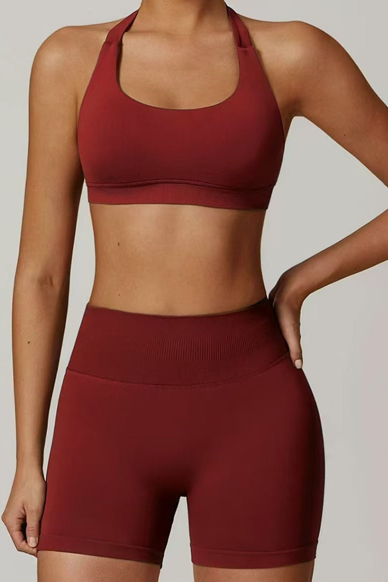 women's   high waisted Hanging sports bra& Leggings suits