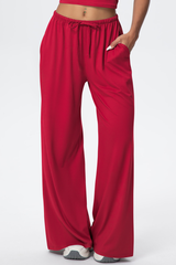 Women’s Drawstring Loose-Fit Athletic Wide-Leg Pants