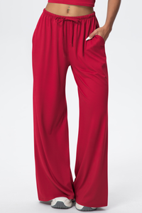 Women’s Drawstring Loose-Fit Athletic Wide-Leg Pants