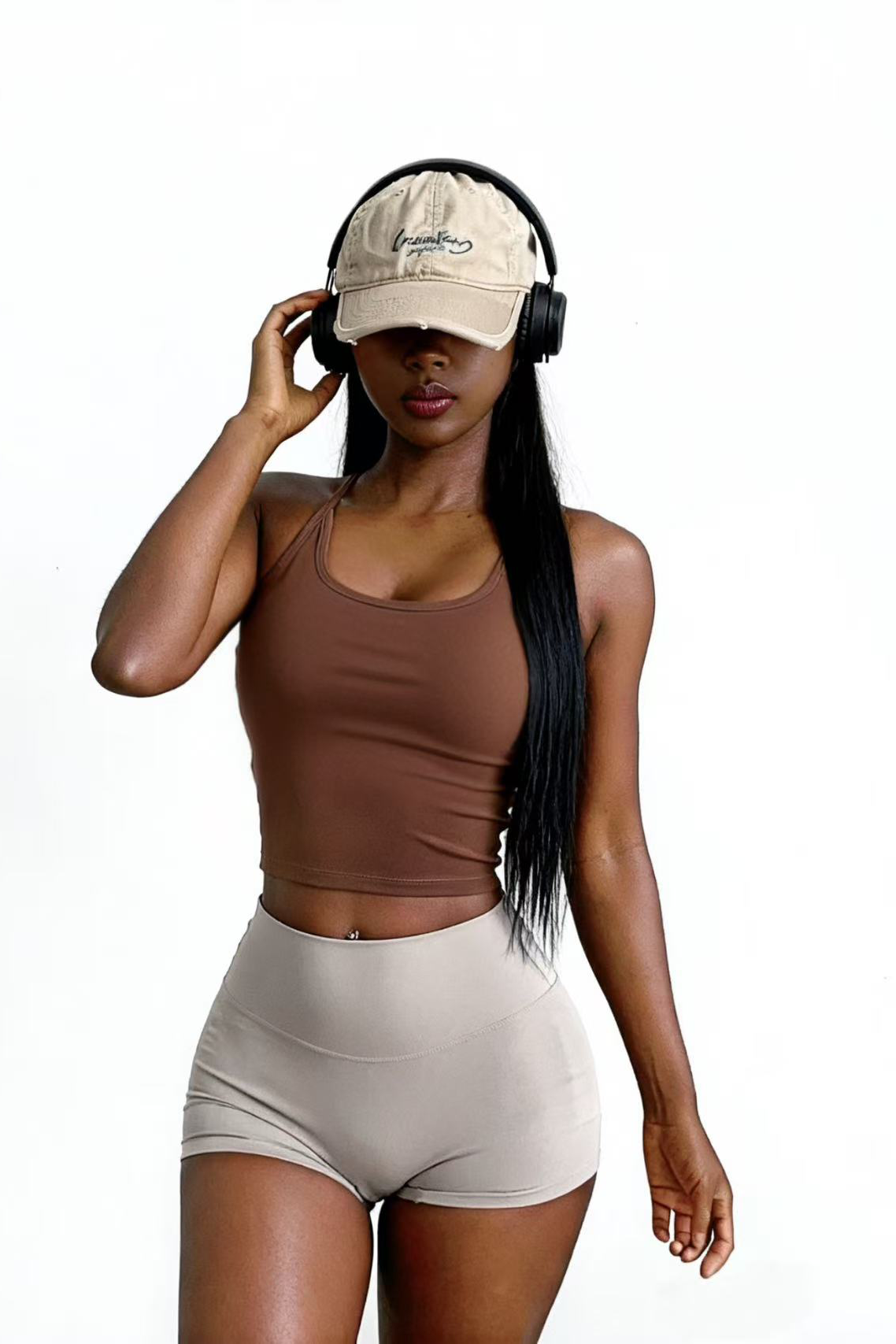 Women's quick-drying with chest pads sports suspenders
