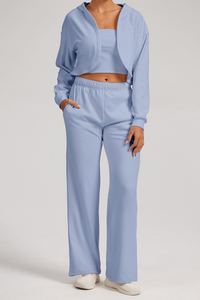 Oversized cardigan and wide-leg pants set