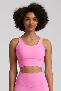 Wide Strap Back Cross Sports Bra