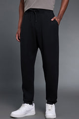 Men Air Layer Loose Straight Leg Sweatpants with Drawstring Cuffs
