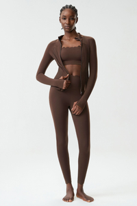 Women's 3-Piece Activewear Set: Jacket + Sports Bra + Leggings