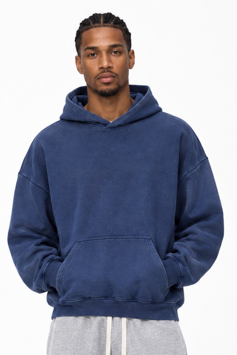Men's 100% Cotton Winter 430G Heavyweight Loose Hoodie