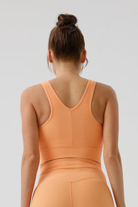 Women Eco-Friendly Drawstring Ribbed With Bra Padded Tight Back Yoga Fitness Sports Bra