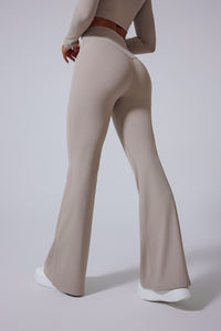 Women'S Brushed V-Shaped High-Waisted Skinny Sculpting Sports Bell Bottoms