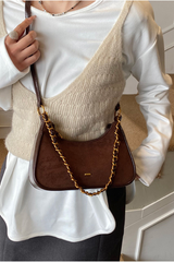 Women's Retro Thick Chain Strap Minimalist Shoulder Bag